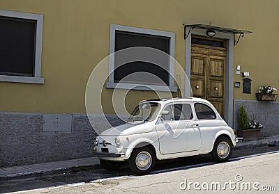 White small vintage Fiat Abarth Stock Photo