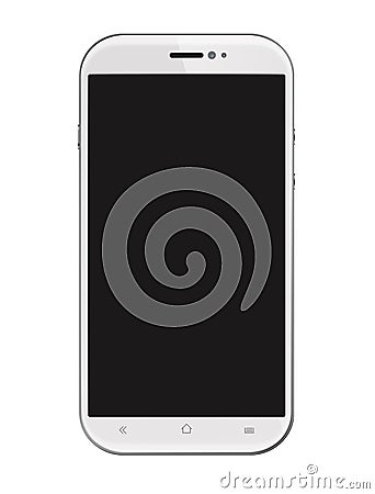 White Smartphone Isolated on White Stock Photo