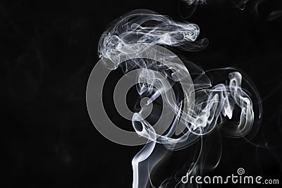 White Smoke on Black Stock Photo