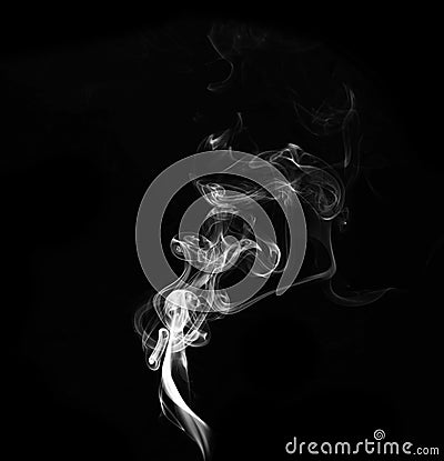 White smoke on black background Stock Photo