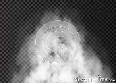 White smoke explosion on transparent background. Vector Illustration