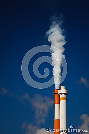 White smoke pollution Stock Photo