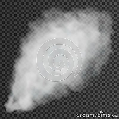 White smoke puff isolated on transparent background. Vector illustration. Vector Illustration