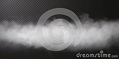 White smoke puff isolated on transparent black background. PNG. Steam explosion special effect. Effective texture of Vector Illustration
