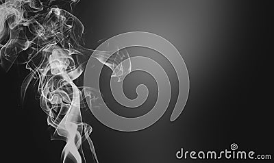 White smoke swirls over black background. stop addiction, healthcare concept Stock Photo