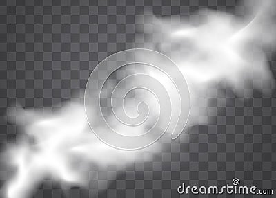 White smoke on a transparent Vector Illustration