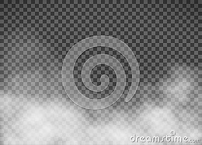 White smoke on a transparent background. Template fog. Vector Illustration