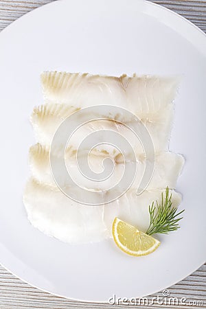 White smoked fish slices Stock Photo
