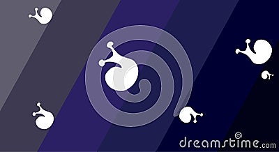 White snails creep up and down. Vector Illustration
