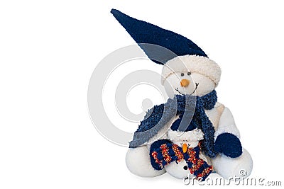 White snow doll made of fabric Stock Photo