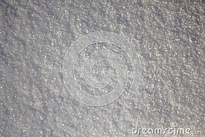 White snow surface with snowflakes closeup. natural texture Stock Photo