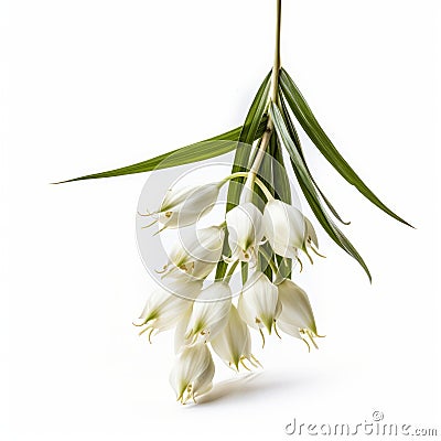 White Snowdrops Blooming In Native Australian Motif: A Matte Photo Art Stock Photo