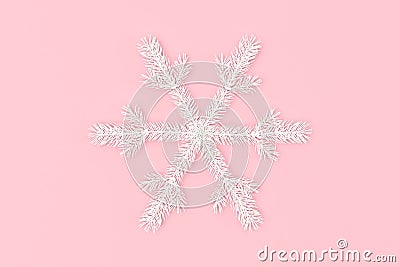 SNOWFLAKE WITH FIR BRANCHES 02 Stock Photo