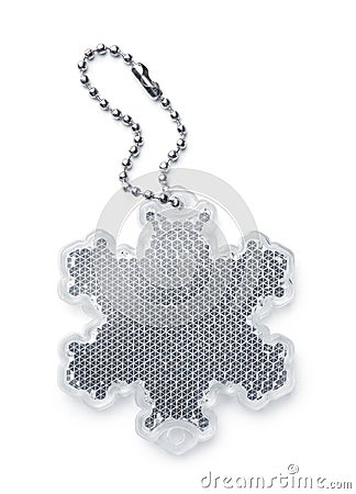 White snowflake safety reflector Stock Photo