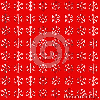 White snowflakes on a red background. Square image. merry Christmas and happy New year. Background for decoration of winter holida Stock Photo