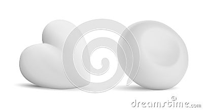 White soap bar isolated. Solid cosmetics butter pack Vector Illustration