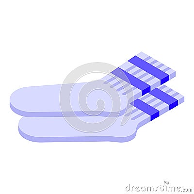 White socks icon isometric vector. Cute pair Vector Illustration