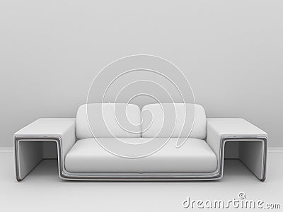 White sofa on empty room Stock Photo