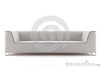 White sofa isolated on white background Stock Photo