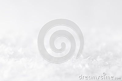 White soft light delicate abstract snow texture with snowflakes, closeup, blur band. Abstract winter snowy background. Stock Photo