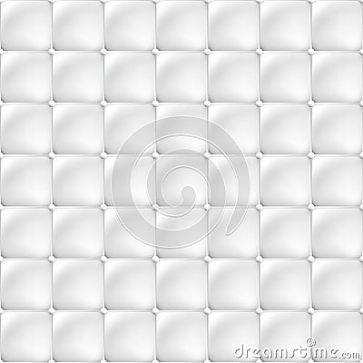 White soft upholstery texture - seamless. Vector Illustration