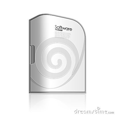 White Software Box With Rounded Corners Vector Illustration