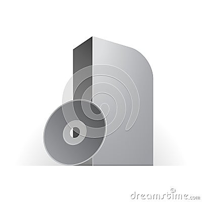 White Software Box With Rounded Corners Whith Disk On White Background Isolated. Ready For Your Design. Vector Illustration