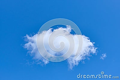 White solitary cloud in blue cloud close up Stock Photo