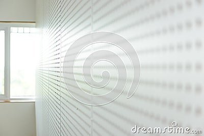 white soundproof wall, sound barrier, sound absorbing, background Stock Photo