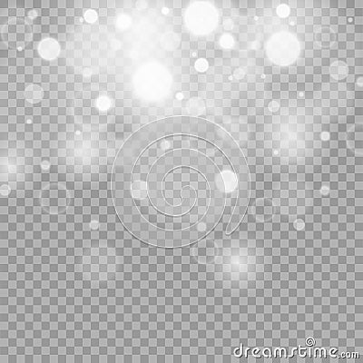 White sparks glitter special light effect. Vector sparkles on transparent background. Stock Photo