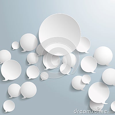 White Speech Bubbles With Big Circle Vector Illustration