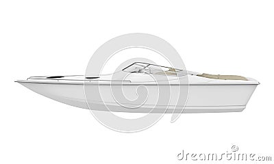 White Speedboat Isolated Stock Photo