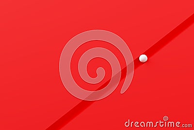 White sphere moving on or following a path on red background with copy space Stock Photo