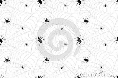 White spider web seamless pattern Vector Illustration