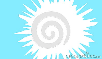 White splash illustration with copy space isolated on a blue background. Cartoon Illustration