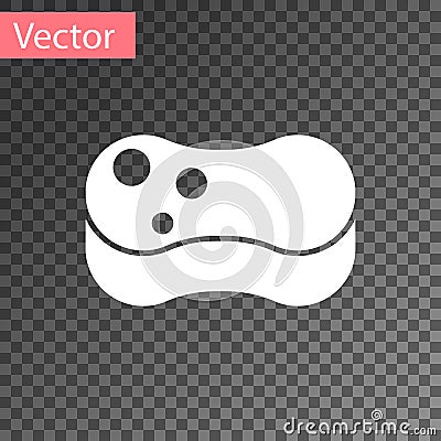 White Sponge icon isolated on transparent background. Wisp of bast for washing dishes. Cleaning service concept. Vector Vector Illustration