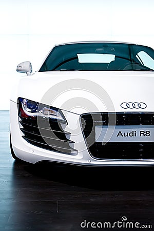 White sport car Audi R8 Editorial Stock Photo