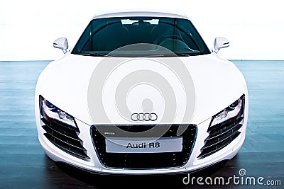 White sport car Audi R8 Editorial Stock Photo