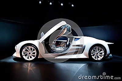 White sport car Citroen Editorial Stock Photo