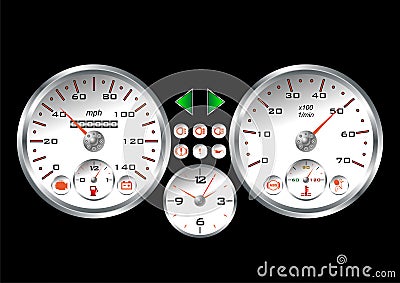 White sportif dashboard Vector Illustration