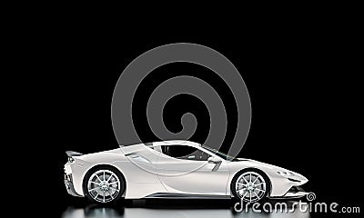 White sports luxury car on a black background Stock Photo