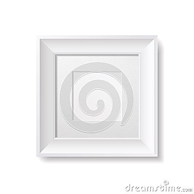 White Square Frame with Cardboard Passepartout Vector Illustration