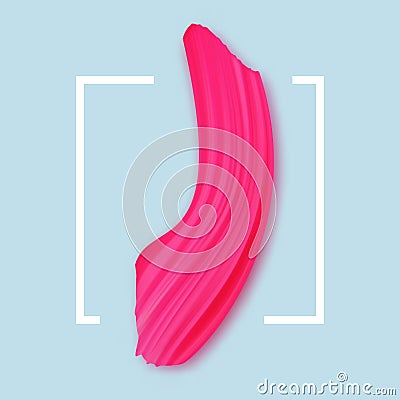 Background with pink paint brush stroke. Vector Illustration