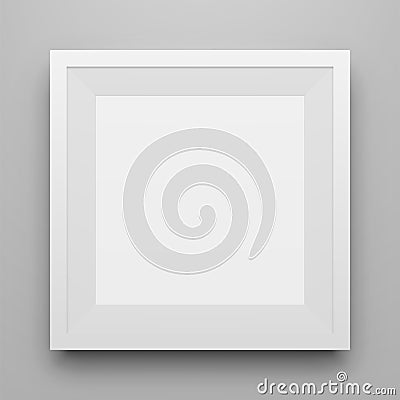 White square Picture Frame Mockup with Shadow Vector Illustration
