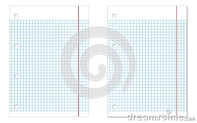 White squared paper Vector Illustration