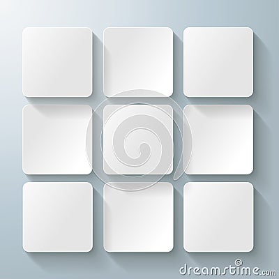 9 White Squares Desig Vector Illustration