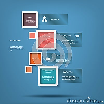 White squares menu options vector illustration Vector Illustration