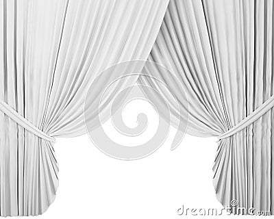 White stage curtain, background Stock Photo