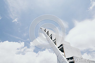 White stairs going up to the sky Stock Photo