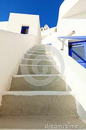 White stairs, Santorini Stock Photo